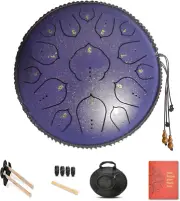 14 Inch 15 Notes D Major Steel Tongue Drum,Premium Adult'S Music Hand Drum Instr