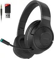 2.4Ghz Wireless Gaming Headset for PS5, PS4, PC, Nintendo Switch with Microphone, Over-Ear Bluetooth Gaming Headphones for Cell Phone, Soft Earmuff - 25 Hours Playtime, Only Wired Mode for Xbox Serie