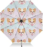 [RPLIFE] Umbrella for Rain, Lightweight Portable Auto Open Close for Women, Travel Umbrellas for Rain, Wind and Sun, Cute Dog Faces Dot