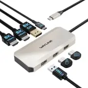 USB C Docking Station, WAVLINK Triple Display Docking Station with 100W Power De