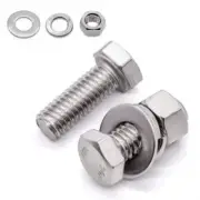 8 Sets Stainless Steel Hex Bolts 3/8-16 x 3/4" with Nuts & Washers