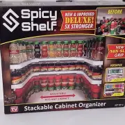 Spicy Shelf Deluxe Spice Racks Stackable Cabinet Organizer - As Seen On TV - New
