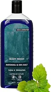 Patchouli & Sea Salt Perfumed Body Wash For Men - 200 Ml | Shower Gel For Deep Moisturization & Smooth Skin | Enriched With Green Tea, Turmeric & Moringa Extract
