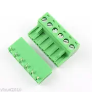 50Pcs 5.08mm 6 Pin Right Angle Screw Terminal Block Pluggable Plug Connector