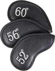 Craftsman Golf Black 52 56 60 Degree Golf Wedges Headcovers Covers Embroidered Club No. on Both Sides Magnetic Closure