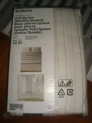 IKEA BLARIPS Duvet Cover & Pillowcases Full Queen 207 TC Pink White Gray Beige