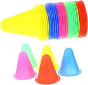 MUELODSIC 30Pcs Wind Skating Marker Cones Colorful Agility Training Cones for Soccer Roller Skating and Sports Activities Durable Pe Material Lightweight Portable