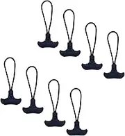 Coshar 8Pcs Heavy Duty T-Shaped Cord Zipper Pulls Zipper Tab Extension Replacement for Cord Luggage Backpacks Handbags Traveling Cases (Black)