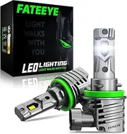 FateEye H11 LED Headlight Bulb, 80W 22000LM 6500K Super Bright Wireless LED Car Headlight Conversion Kit, Halogen Headlight Replacement, Mini Size Plug and Play, H11 LED Fog Light Bulb (H11)