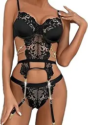 [JINZIJINYU] Sexy Bodysuits Lace Teddy Corset Three Point Hollow Black Sexy Backless Lace Sexy Suit Bodysuit