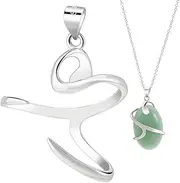 PLIGREAT 925 Sterling Silver Prong Pendant Base for Irregular Shape Gemstones Setting Blank Settings Prong Metal Pendant Assembly Setting for DIY Charm Crafts, Non-Precious Metal