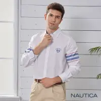 在飛比找momo購物網優惠-【NAUTICA】男裝休閒造型長袖襯衫(白)