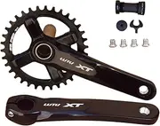 Bike Crankset, Mountain Bike Cranksets 170/175mm Hollow Integrated Crankset MTB Crank Arm Set 104BCD 34/36/38T Round Narrow Wide Teeth Chainring Bottom Bracket