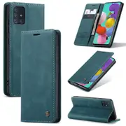 CaseMe Samsung Galaxy A51 Classic Leather Folio Case Cover Skin A515 [Teal Green]