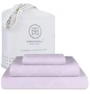 Cotton Twin Sheet Set | 100% Cotton Sheets for Twin Size Bed | Damask Jacquar...