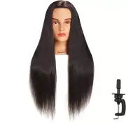 26"-28" Mannequin Head Hair Styling Training Manikin Cosmetology Doll Head Synth