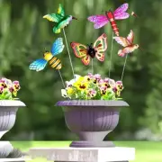 Colorful Butterfly Garden Stake Decorations for Outdoor Yard Art Set of 4