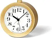 Lemnos Riki Wooden Alarm Clock Natrual