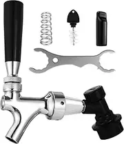FERRODAY Stainless Steel Core Ball Lock Beer Faucet, Self-Closing Beer Tap with Ball Lock Quick Disconnect Set, Beer Keg Tap Ball Lock Tap Party Picnic Corny Keg Tap for Homebrew