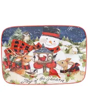 Certified International Magic of Christmas Snowman Rectangular Platter