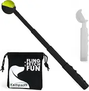 Kompact9 - Retractable, Pocket Sized Dog Ball Thrower, Made from Recycled Plastic, UK Designed and Manufactured, Fits a Standard Tennis Ball (Black)