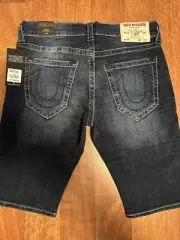 TRUE RELIGION Dark Wash 1 ROCCO SN SHORT Size30 Relaxed Skinny Fit #106397