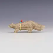 NATIVE AMERICAN ZUNI ALABASTER WOLF FETISH BY GABE SICE