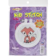 Janlynn Kid Stitch Mini Counted Cross Stitch Kit 3" Round-Fox (11 Count)