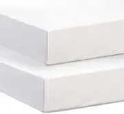Next to Me Crib Fitted Sheets (Pack of 2) | 100% Pure Cotton - High Thread Count Fabric | Soft & Durable Crib Mattress Fitted Sheets (White, 83-85 x 50-51 cm)