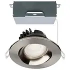 SATCO 12W LED 3.5" Downlight Gimbal CCT Select 120V - ROUND/BRUSHED NICKEL