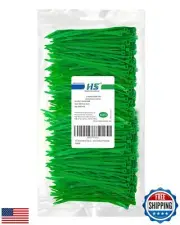 HS Nylon Wire Ties Green Zip Ties 1000 Pieces 18 Lbs Garden Fence Cable Ties