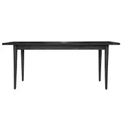 Claire Dining Table 180cm Solid Oak Wood Home Dinner Furniture - Black
