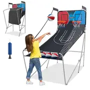 Costway Foldable Basketball Arcade Game Electronic Scoring Dual Basketball Arcade Game Set w/4 Balls