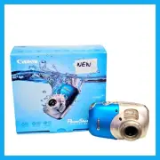 Canon PowerShot D10 12.1MP Digital Camera - Silver blue New Waterproof Kit
