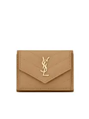 Saint Laurent Monogram Wallet in Grain de Poudre Embossed Leather