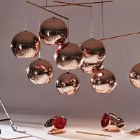 在飛比找Yahoo!奇摩拍賣優惠-北歐創意圓球餐廳復式樓吊燈工業服裝店照明電鍍玻璃吊燈個性時尚
