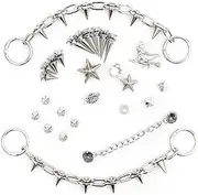 [WAYAOFEI] Goth Croc Charms 27PCS Metal Croc Charms Goth Spike Croc Charms for Croc Clogs Sandals Bracelet Wristband Punk Spike Croc Charms Emo Croc Charms Gothic Croc Charms for Girls Boys Teens Men