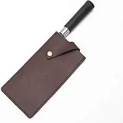 PU Leather Meat Cleaver Sheath, Waterproof Wide Knife Protectors, Durable Butcher Chef Knife Edge Guards, Heavy Duty Cleaver Covers (Dark Brown -PU Leather)
