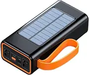 Solar Power Bank - Cell Phone Portable Charger, USB Battery Charger | External Battery Pack with Long-Lasting Capacity, Emmergency Solar Panel Charger for Outdoor Camping Hiking Adventure Travel
