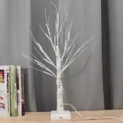 24 LEDs White Birch Decorative Bedside Lamp USB Twig Tree Table Night Lights