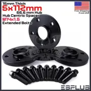 [4] 15mm Thick Mercedes 5x112mm CB 66.6 Wheel Spacer Kit 14x1.5 Bolts Included
