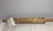 Hearth & Hand Textured "Snowflake" Wooden Rolling Pin Cookie Pie Crust Baking