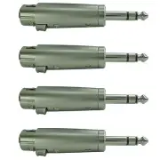 4 Pack 3pin XLR female to 1/4 TRS stereo balanced male plug mic cable adapter