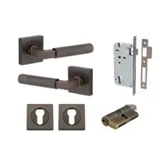 Iver Brunswick Door Lever on Square Rose Entrance Kit Key/Key