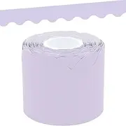 Teacher Created Resources Lavender Scalloped Rolled Border Trim - 50ft - Decorate Bulletin Boards, Walls, Desks, Windows, Doors, Lockers, Schools, Classrooms, Homeschool & Offices