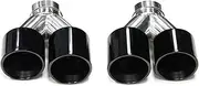 Quad Carbon Fiber Exhaust Tip Compatible For BMW F10 F11 535d 535i 640i 640d Car Exhaust System Nozzle tip Tuning Muffler Tip(Black)