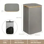Laundry Basket Dirty Washing Clothes Storage Folding Bin Bag Hamper W/ Lid 110L