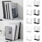 Anti-slip Metal Bookends Hollow Document Holder Magazine Storage Rack Papers