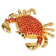 Catzon Hand-Painted Enamel Crab Shape Jewelry Trinket Box Unique Gift Home Decoration