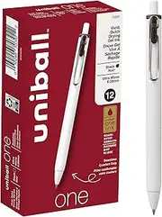 uni-ball one Retractable Gel Pens, Ultra Micro Point (0.38mm), Black Ink, 12 Count (70392)
